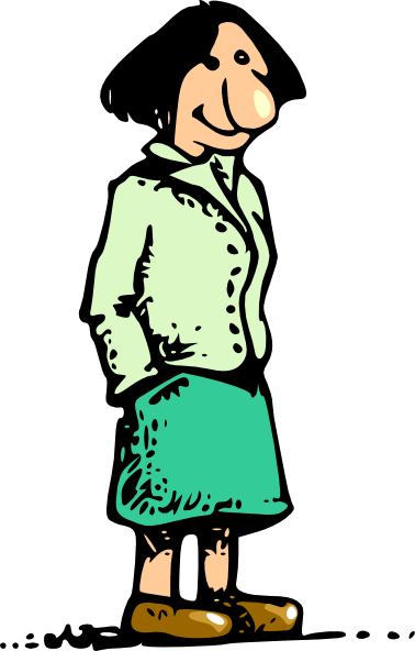 536 views Woman Standing Smiling Cartoon Clip Art - vector clip ...