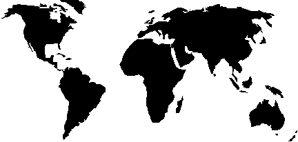 Labeled world map clipart black and white