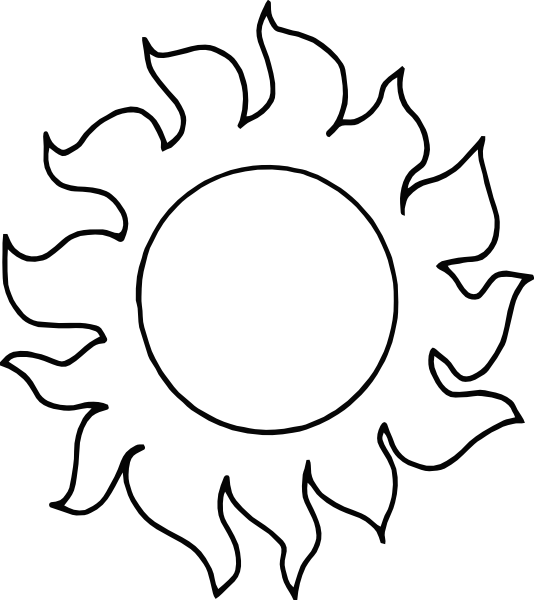 Sun Line Drawing Clipart