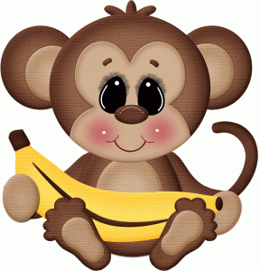 Monkey banana clipart