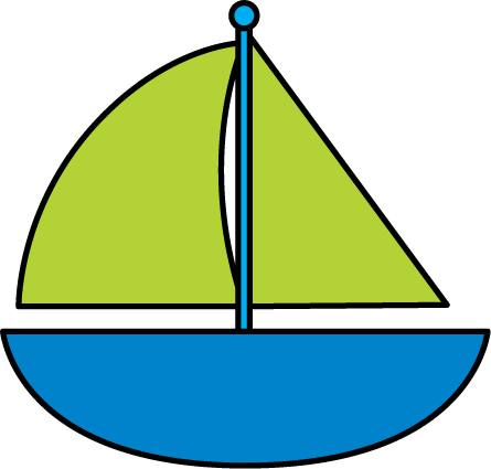 Green boat clipart