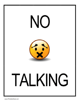 Printable No Talking Sign