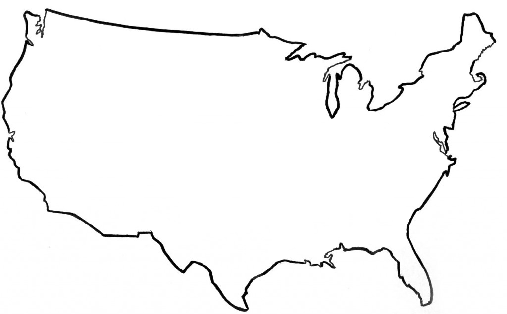 Usa Map Outline Clipart