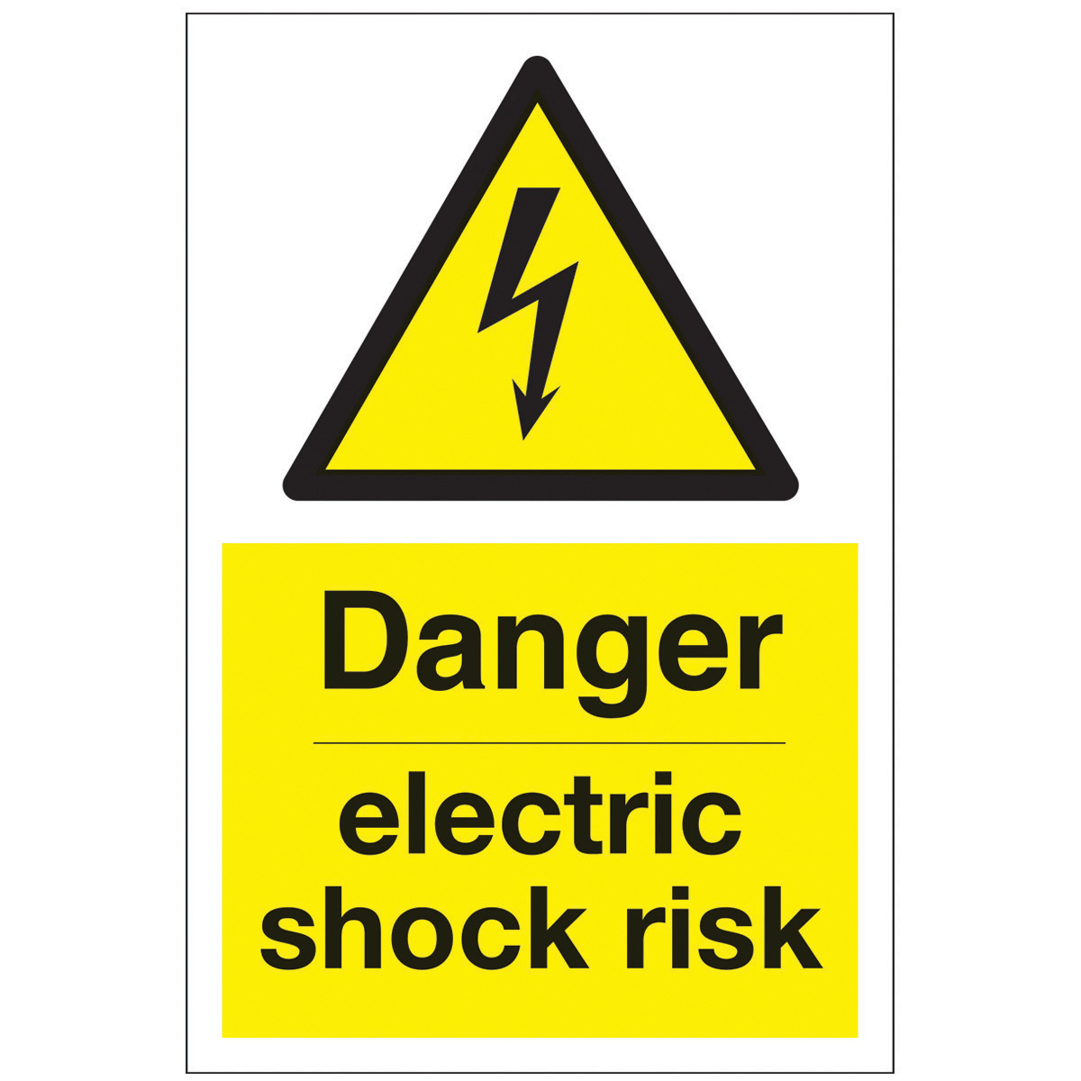 Danger Electric Shock Risk Safety Signs - Hazard & Warning Sign ...
