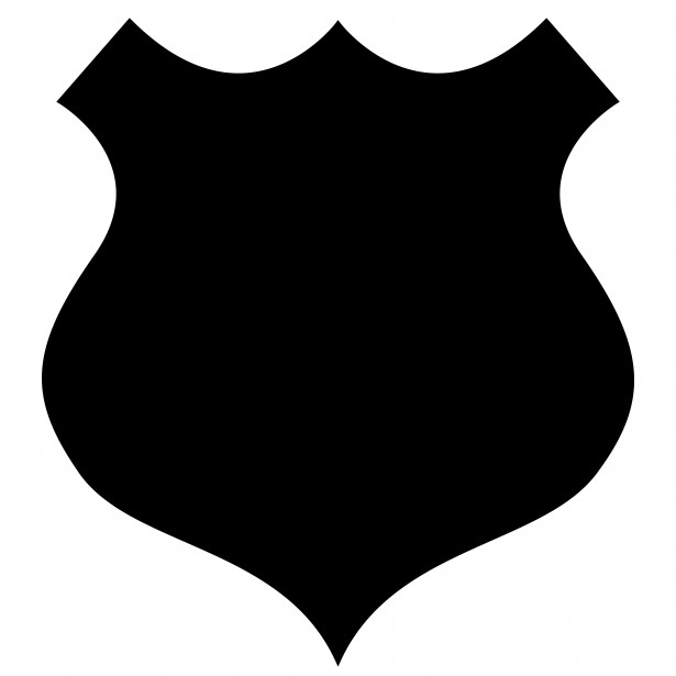 Police badge clipart black and white
