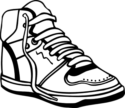 Tennis Shoe Clipart Black And White