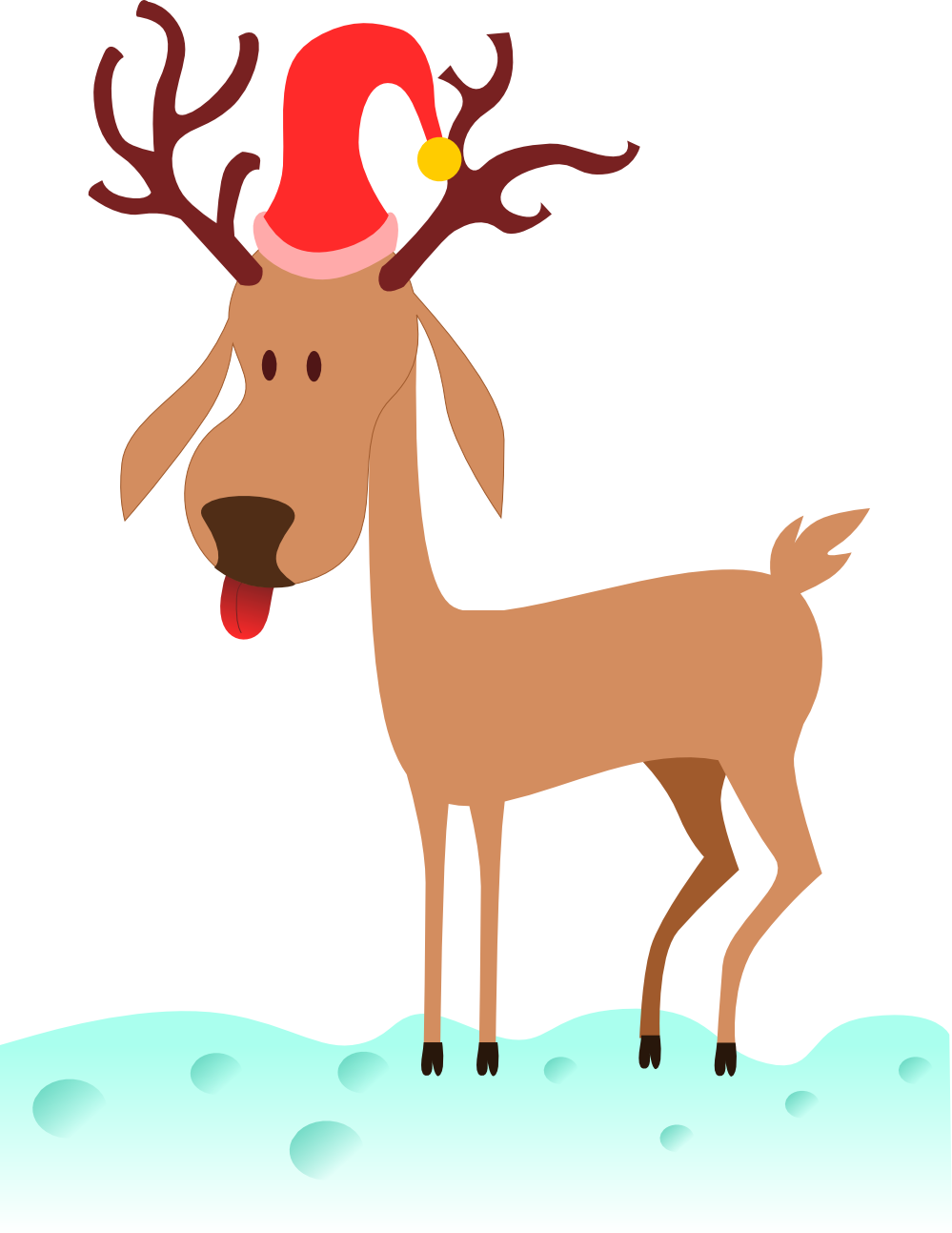 Christmas reindeer dog clipart