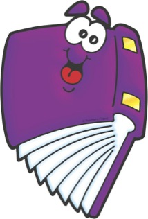 Purple Book with Smiley Face - Scholastic Printables