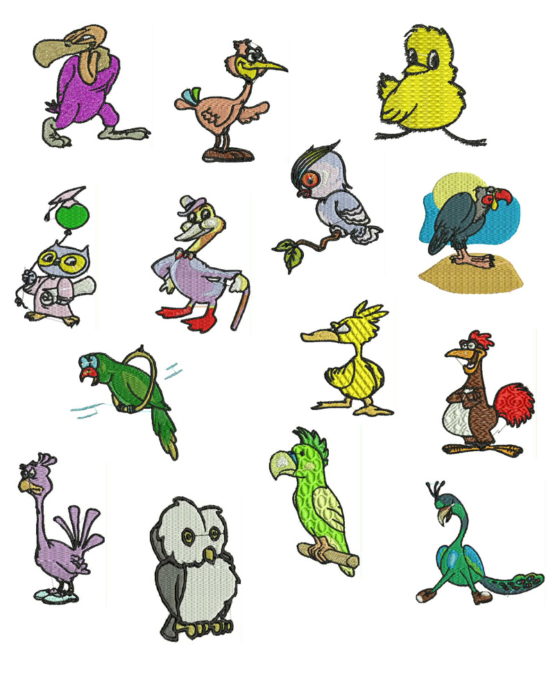 Cartoon Birds Cartoon Bird Embroidery Designs [] - $6.99