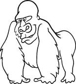 Ape clipart black and white