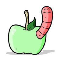 Cartoon Apple With Worm stock photos - FreeImages.com