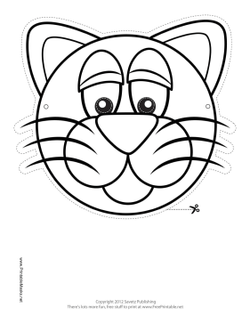 Printable Cat Mask to Color Mask