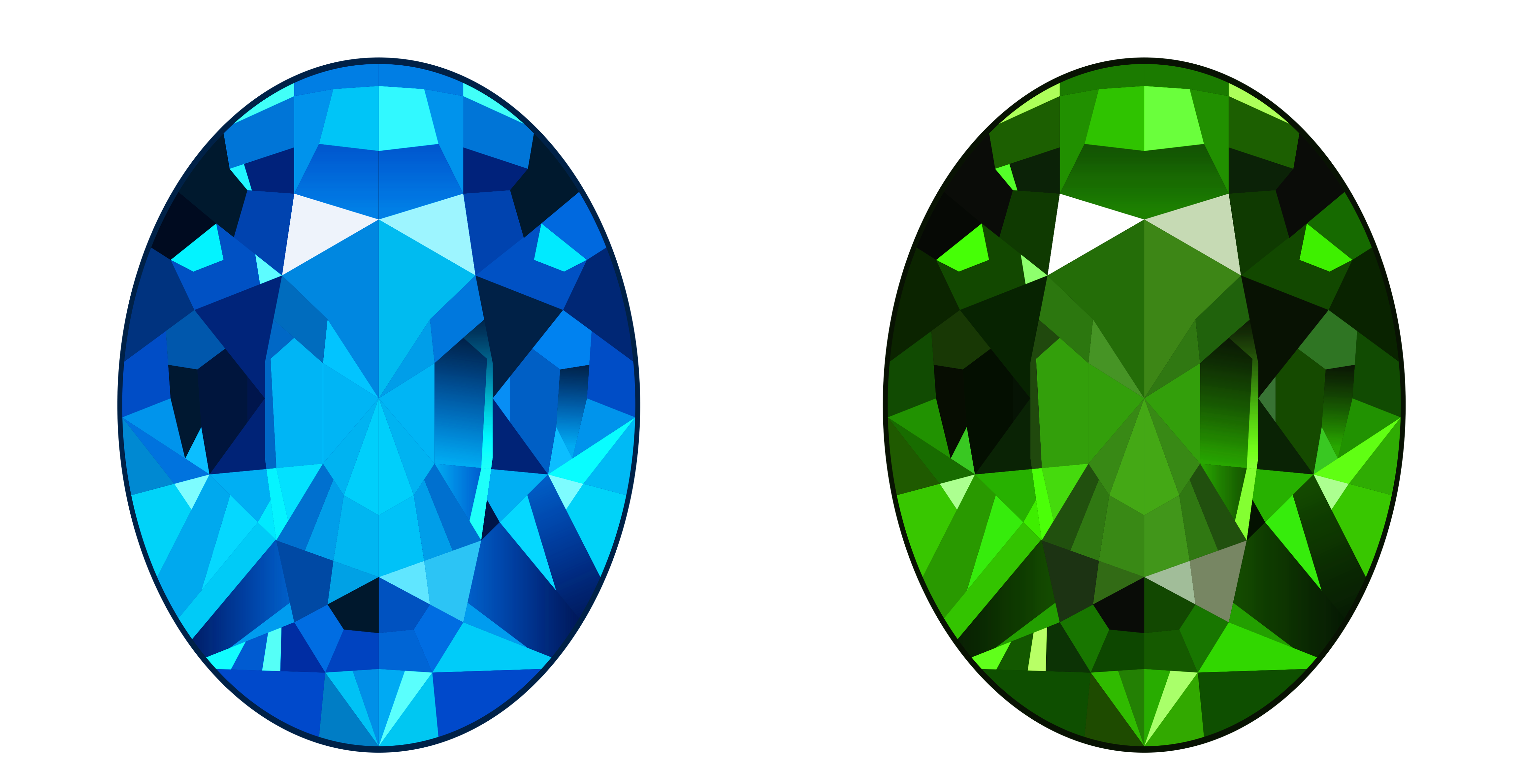 Transparent Blue and Green Diamonds PNG Clipart