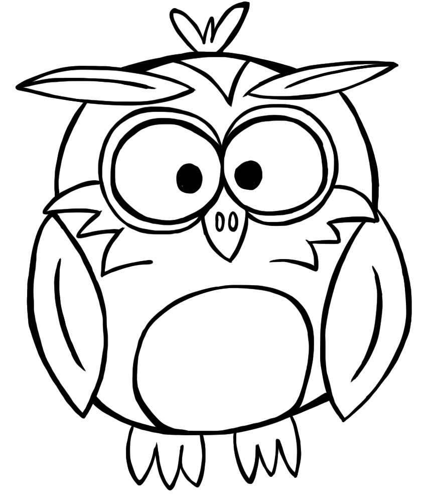 Best Photos of Owl Outline For Artists - Cartoon Owl Coloring ...