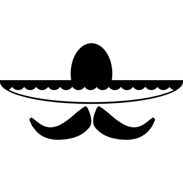 Mexican hat and mustache, IOS 7 interface symbol Icons | Free Download