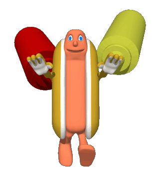Animated Gif of Mustard on a hot dog