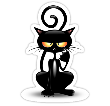 Cattish Angry Black Cat Cartoon" Stickers by BluedarkArt | Redbubble