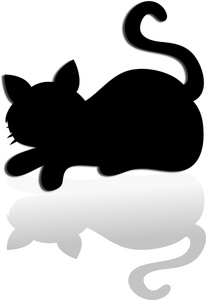 Cat Silhouette Clipart Image - Silhouette Of A Cat With Its ...