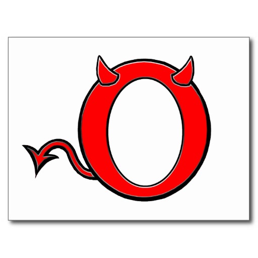 Anti Obama - Red O With Devil Horns and Tail Post Cards from Zazzle.