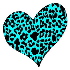Light Blue Cheetah Heart // Design Shirtigator.