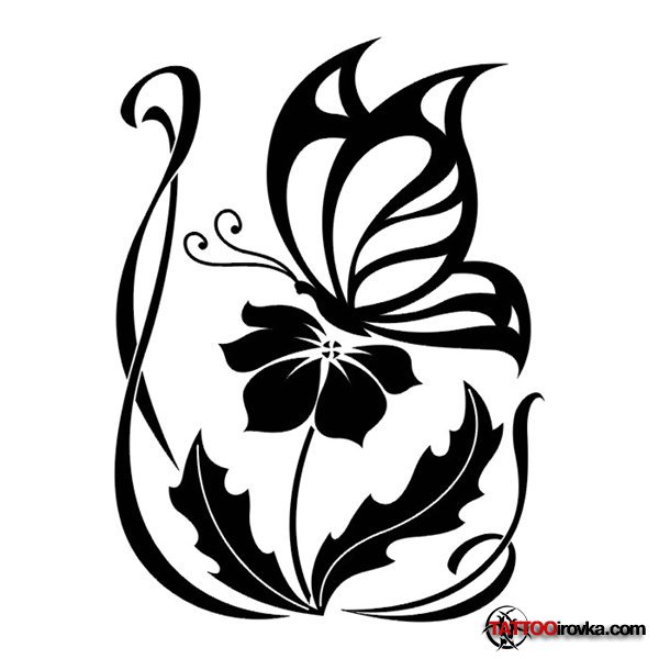 Butterfly And Flower Drawing Designs Clipart Best clipartbest