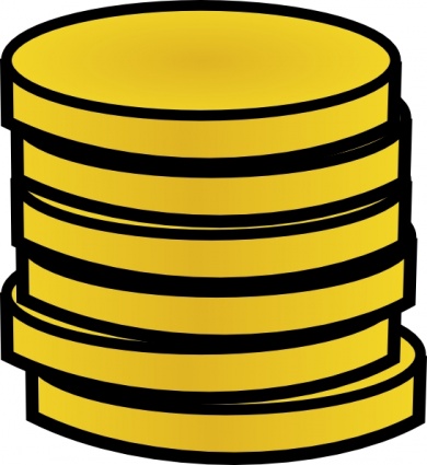 Gold Coins In A Stack clip art vector, free vectors