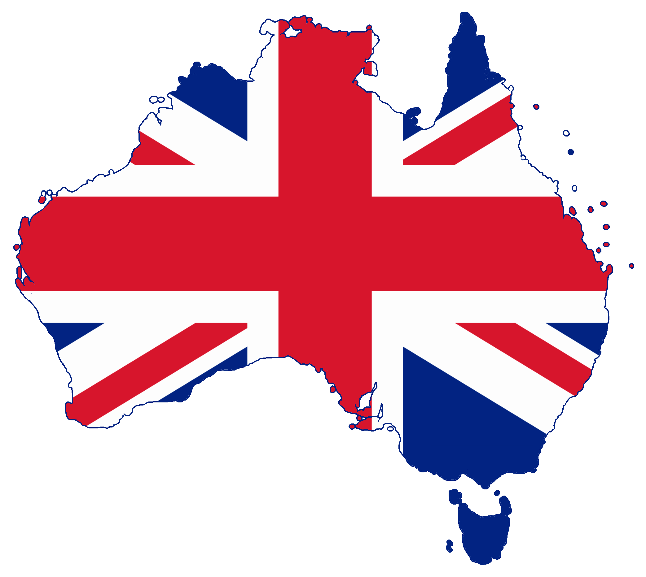 Australia flag map clipart