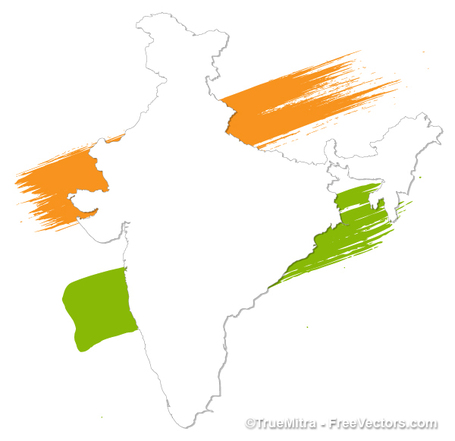 Clipart map of india