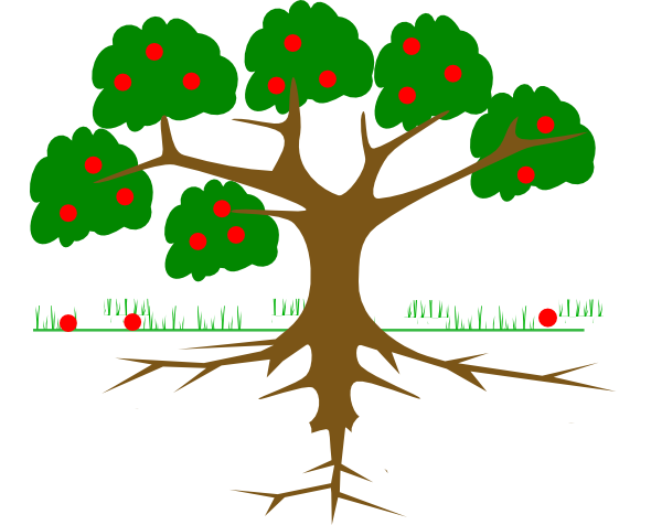 Tree with three branches clipart