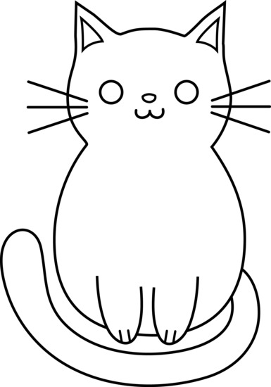Cat line drawing clip art