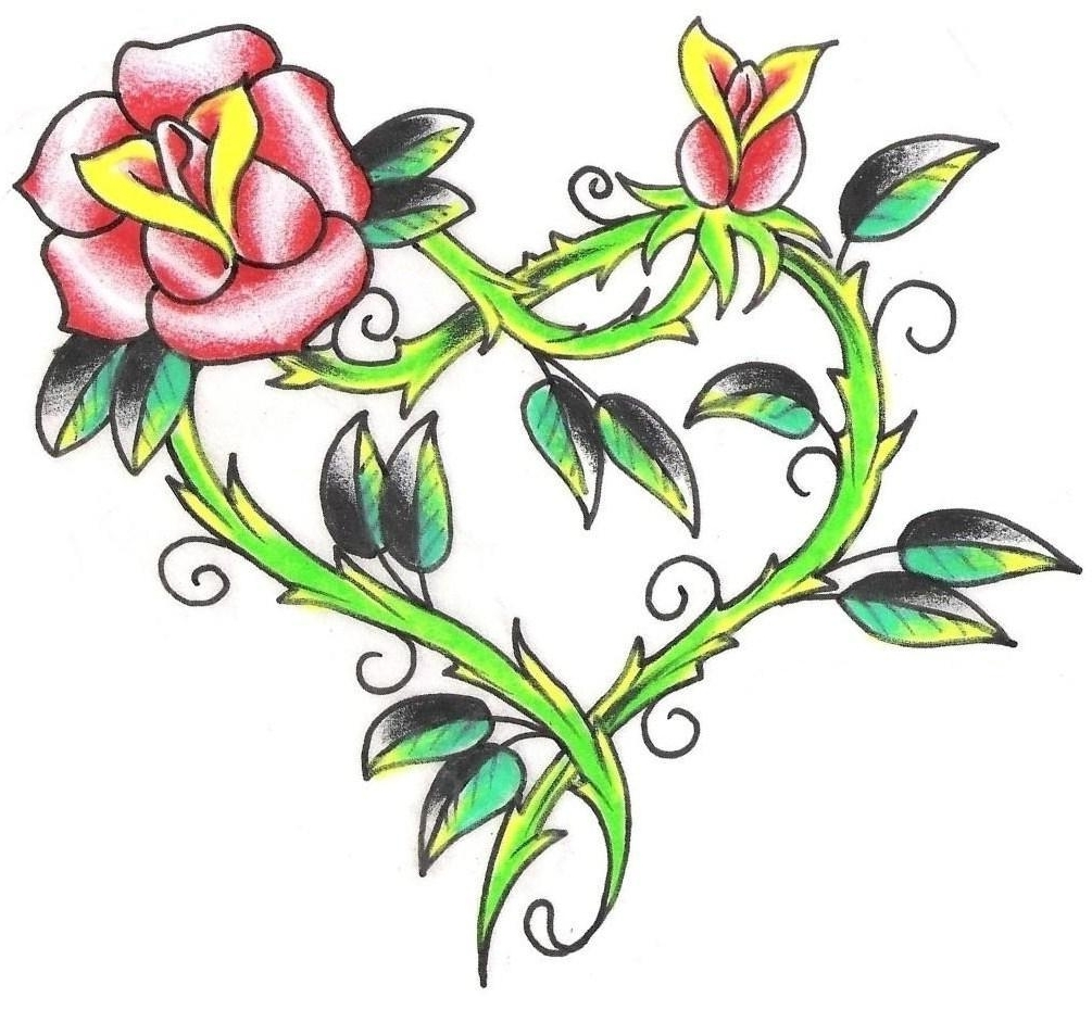 Heart Flower Tattoo Designs - Best Tattoo Design