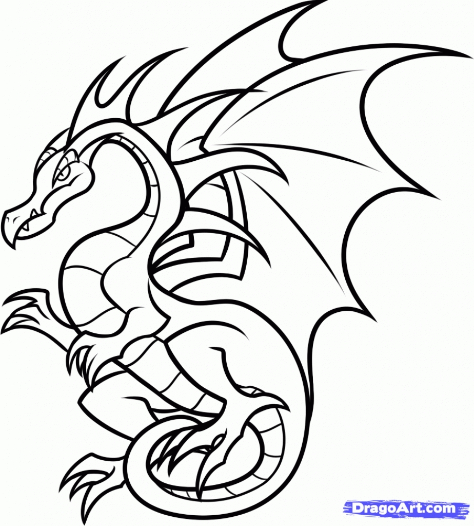 Simple Dragon Drawing Step By - Drawing