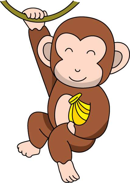 Monkey banana clipart clipart - Clipartix