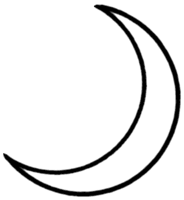 Half Moon Clipart Black And White - Isolasi