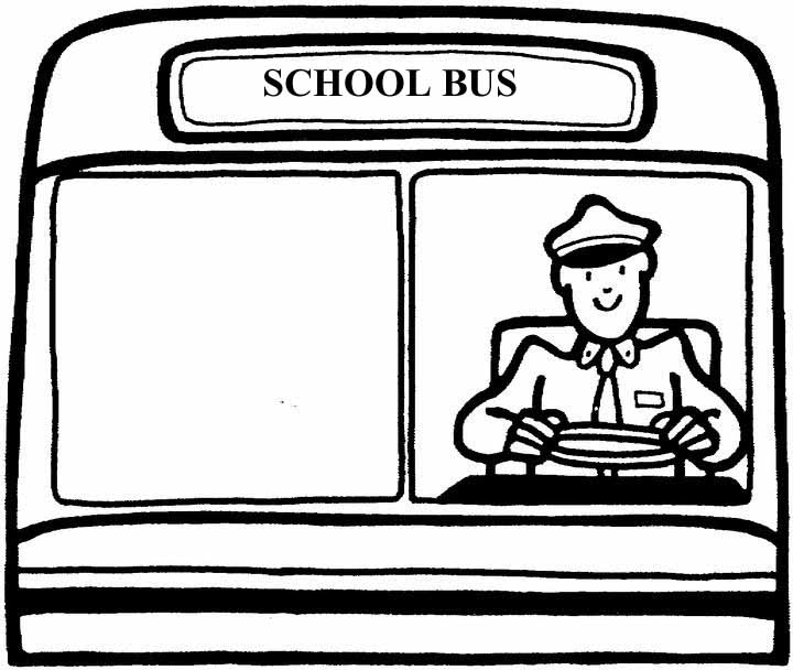 School bus driver clipart black and white