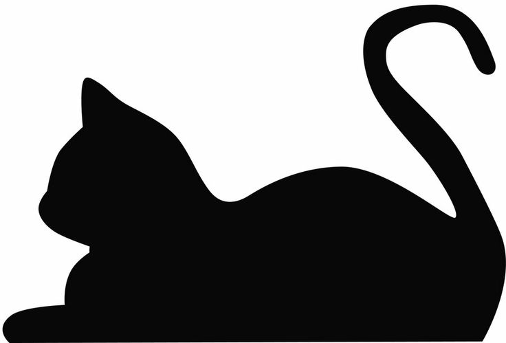 Cat silhouette lying down clipart