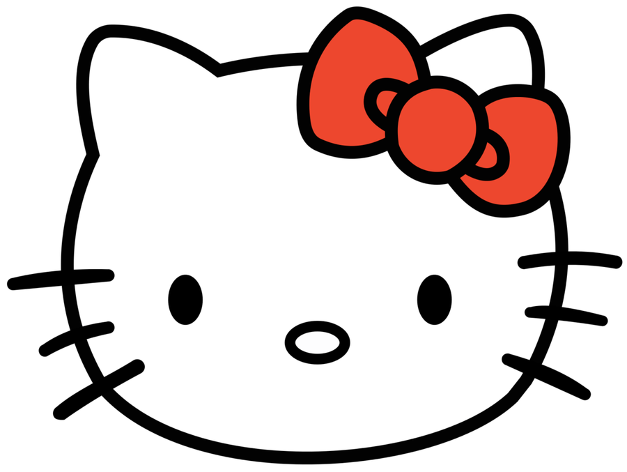 Hello kitty logo black and white clipart image #18239