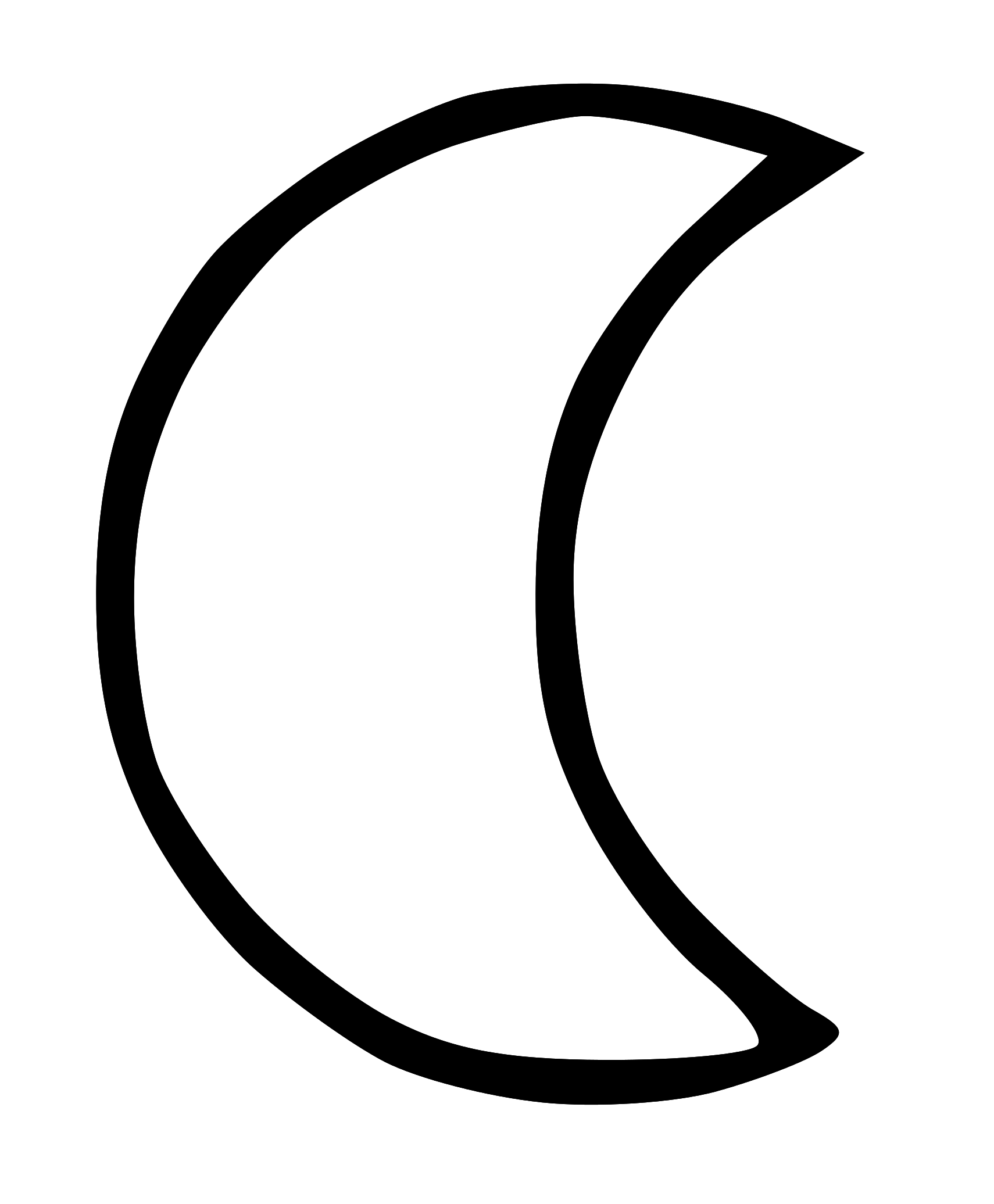 Moon outline clipart black and white