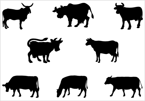 Cow Silhouette Clip Art - Tumundografico
