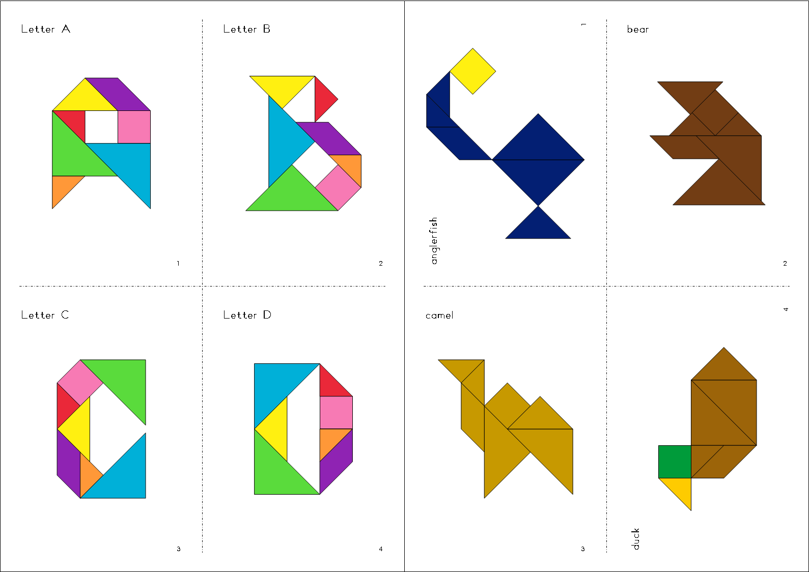 Colorful Tangrams TPT: Tangram Animal Alphabet