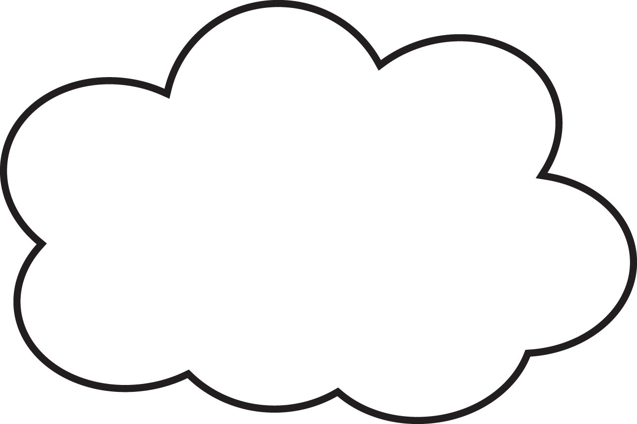 Cloud clipart black and white outline
