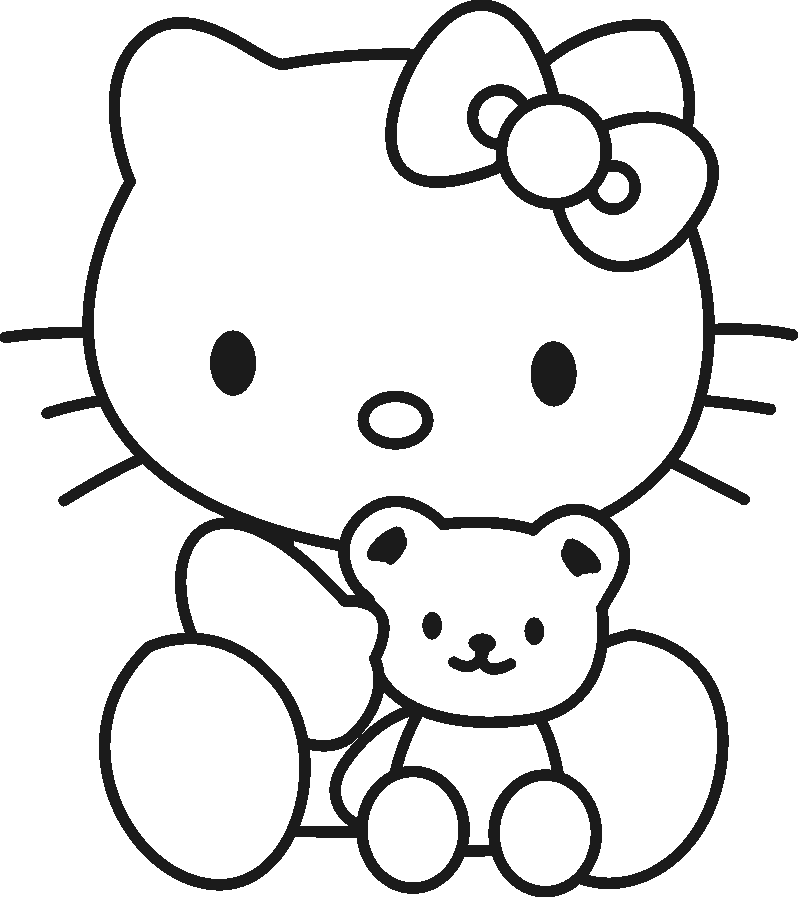 Line Drawing Of Hello Kitty - ClipArt Best