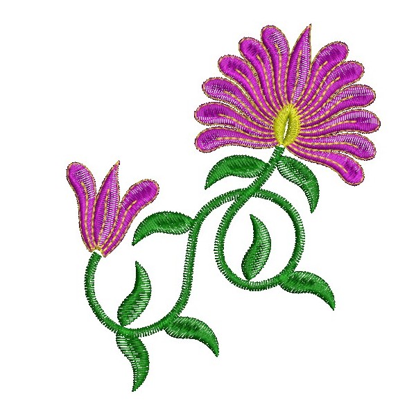Flower Embroidery Design - ClipArt Best