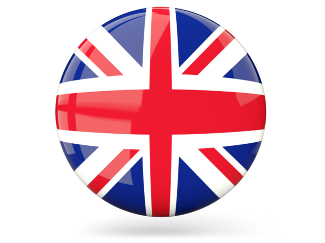 Glossy round icon. Illustration of flag of United Kingdom