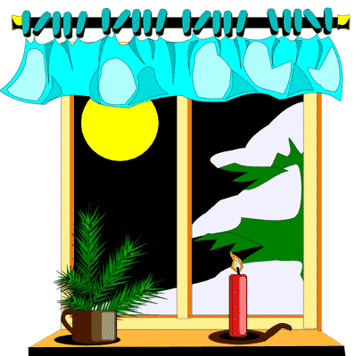 Winter Window Scene Clipart