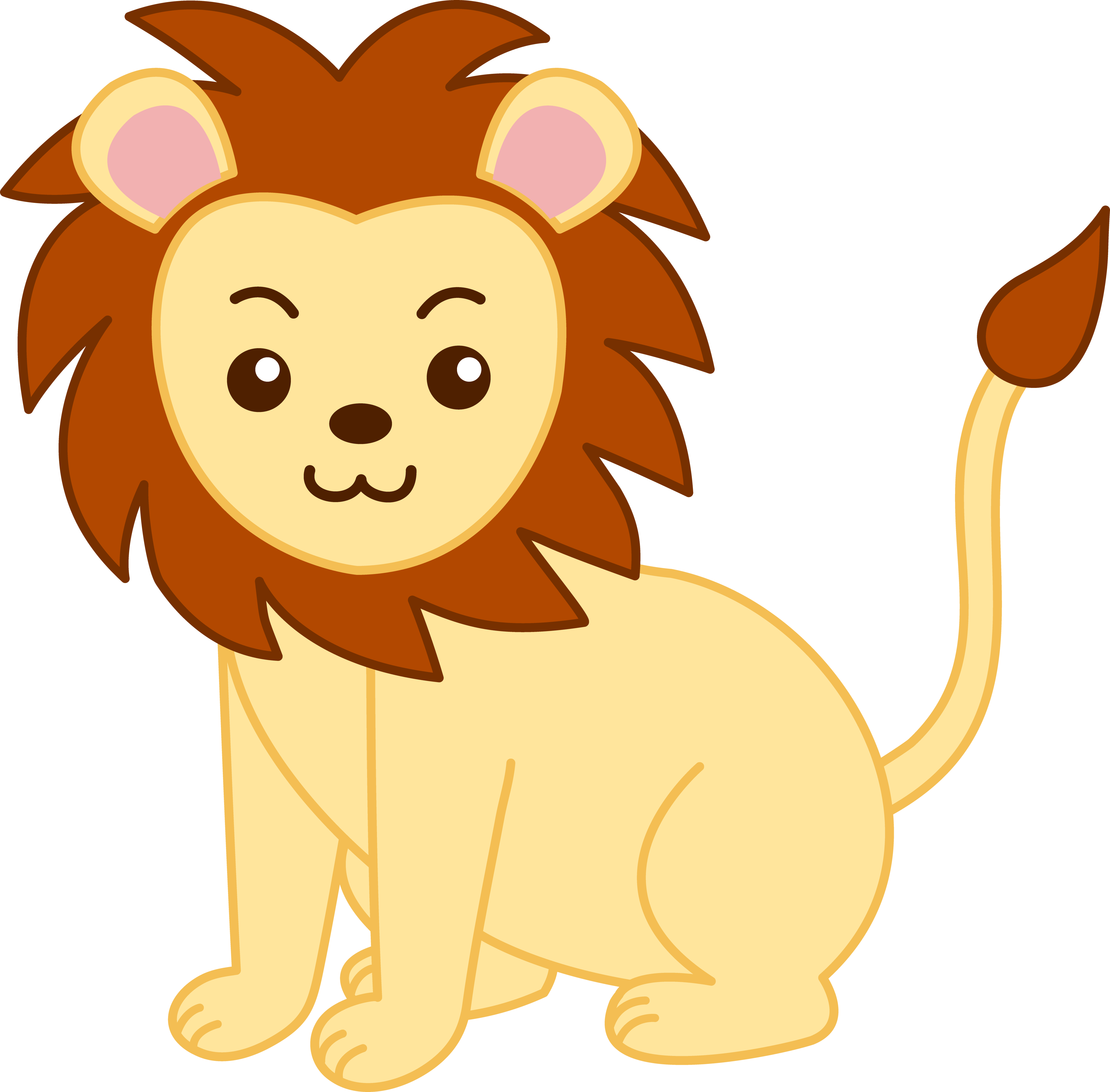 Cute roaring lion clipart