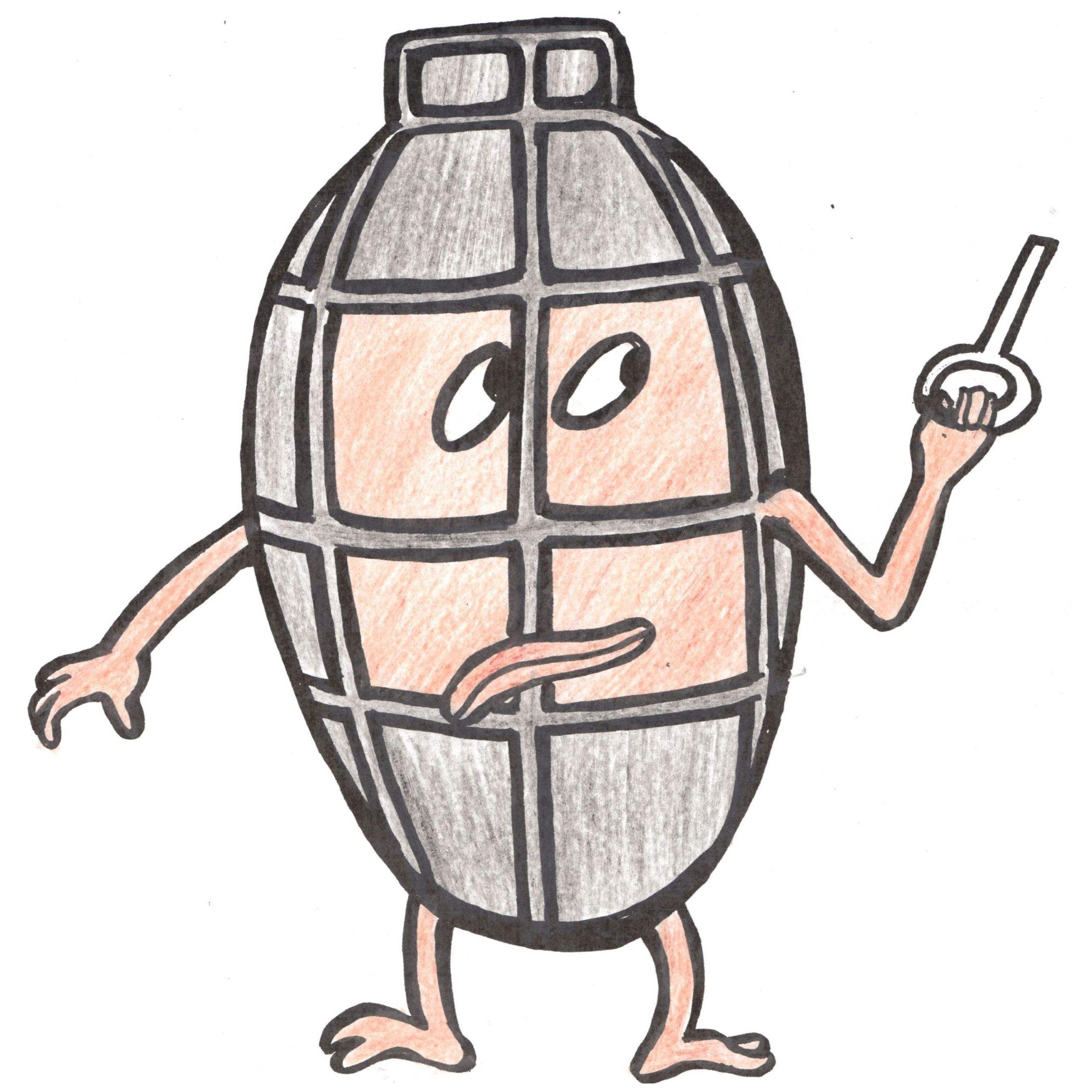 Cartoon Grenade Coloring Pages on UltraColoring.com