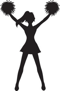 Cheerleader clipart black and white free