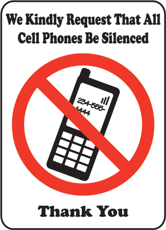 Kindly Silence Cell Phones Sign F7225 - by SafetySign.com