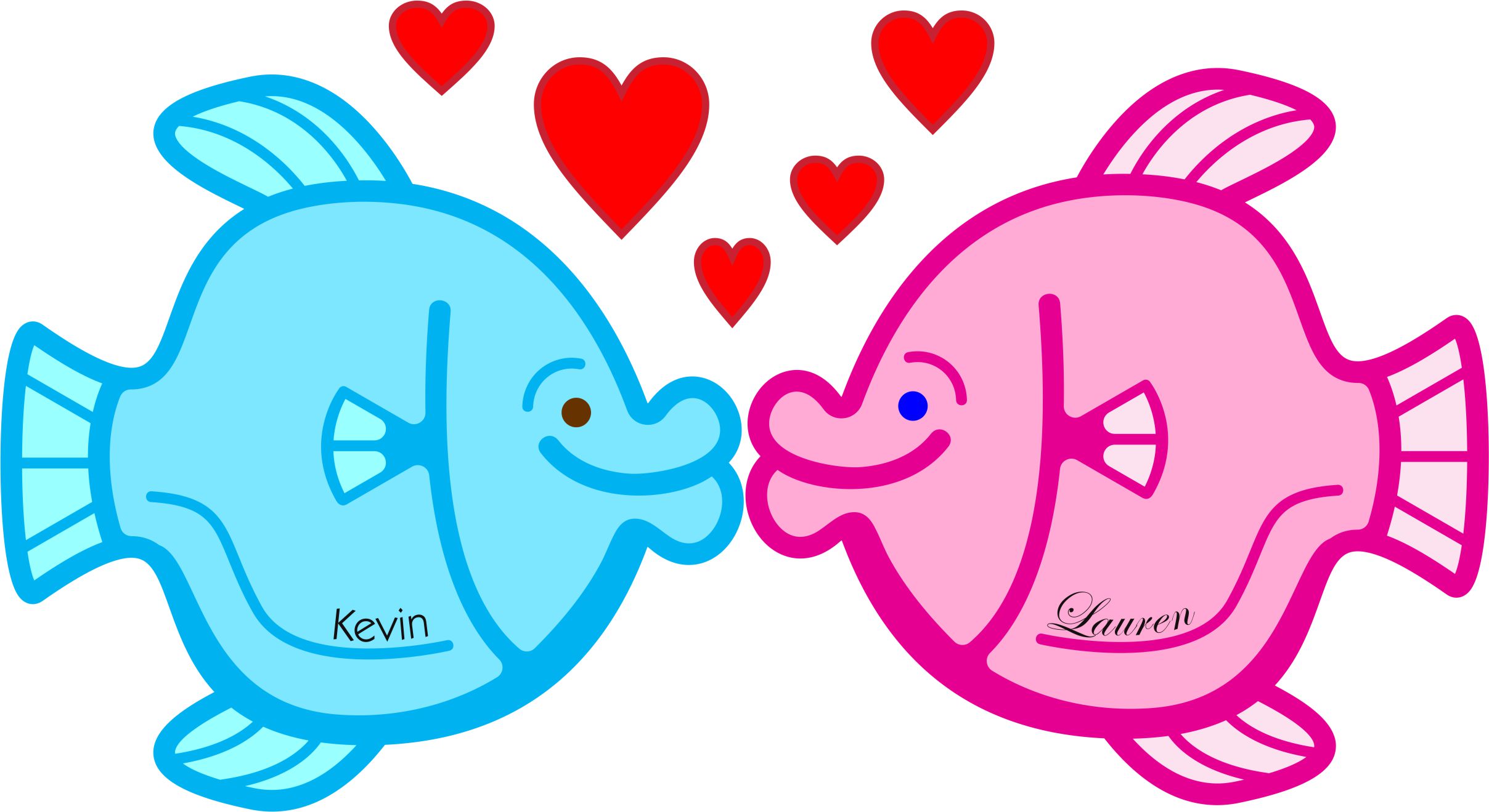 Kissing fish clipart